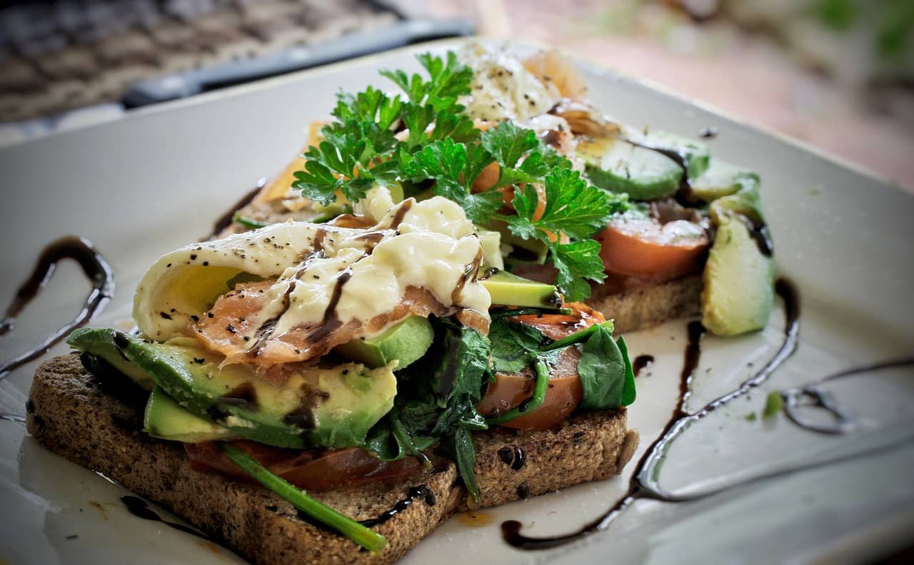 Avocado toast on plate